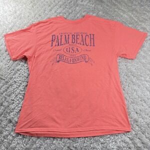 Palm Beach Shirt Mens XL Coral Relax & Unwind Tropical Costal Resort Beach Surf